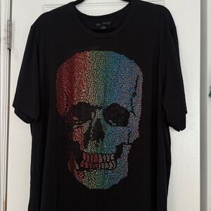 Halloween Special: Black T-Shirt with Colorful Skull Design